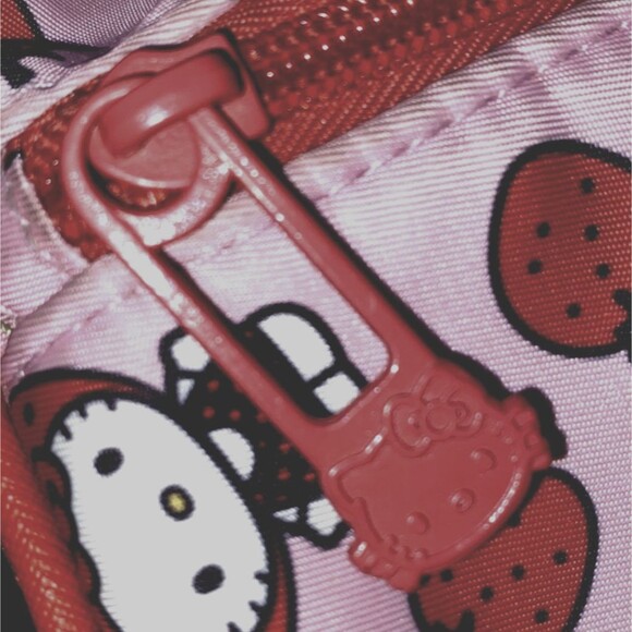 Hello Kitty Strawberry Sanrio Roller Luggage Travel Bag AESTHETICALLY DAMAGED - Picture 5 of 12